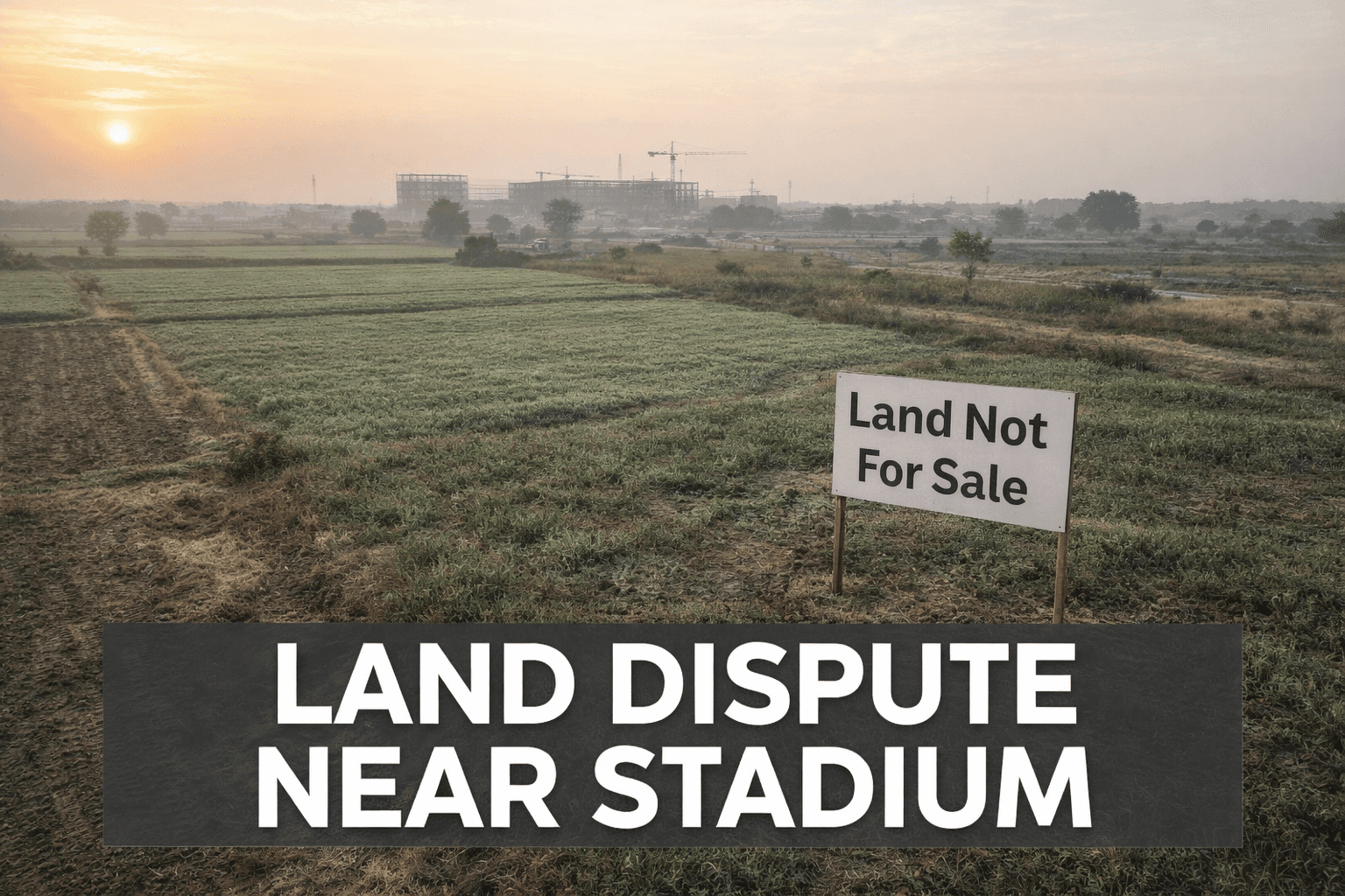 Farmers Put Up “Land Not For Sale” Boards Near Varanasi Cricket Stadium Project