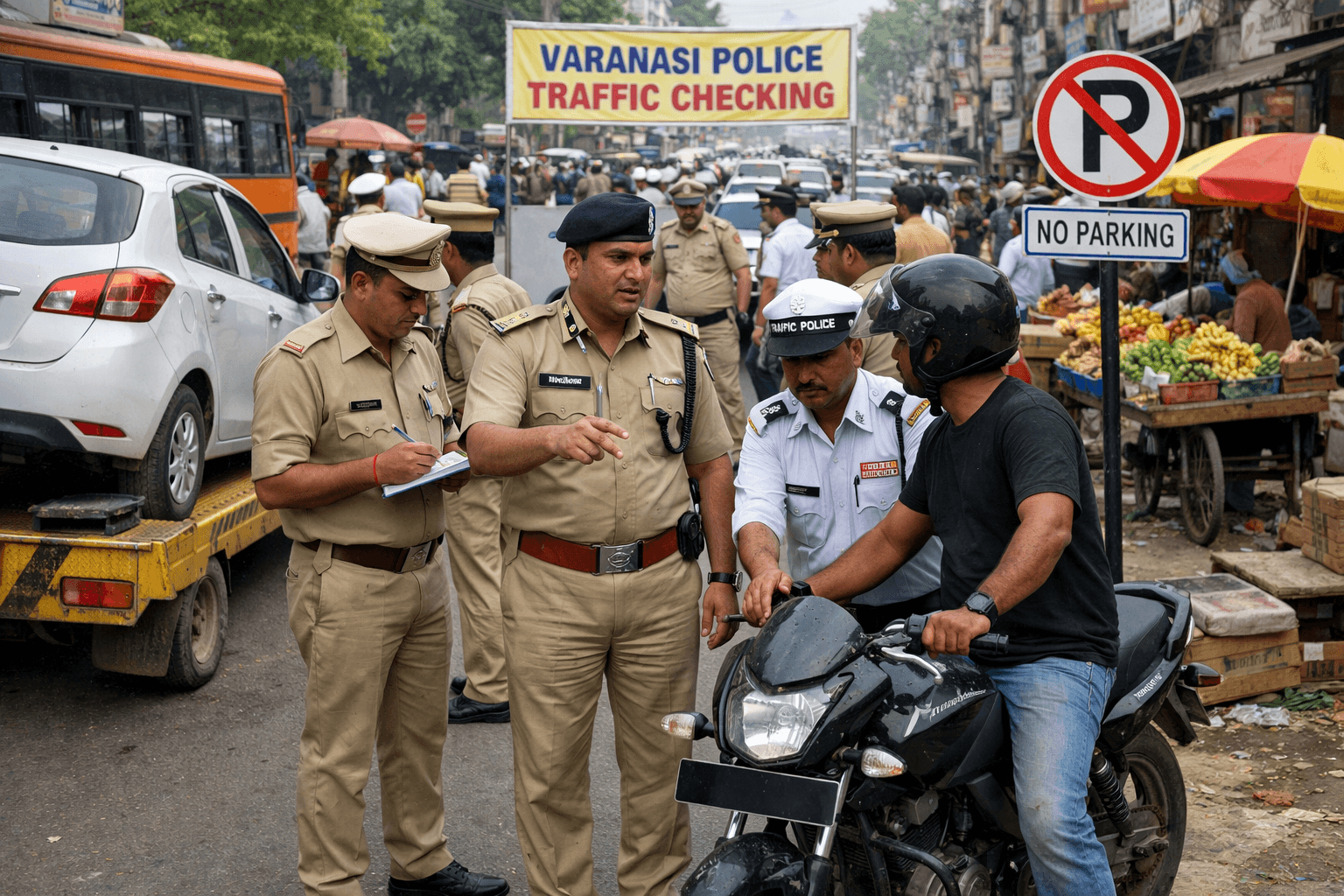 Action to Be Taken Against Vehicles Without Number Plates in Varanasi