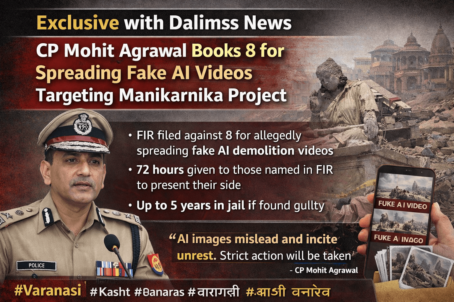 Varanasi: FIR Against 8 for Spreading Fake AI Videos to Derail Manikarnika Ghat Project, Says CP Mohit Agrawal | Exclusive