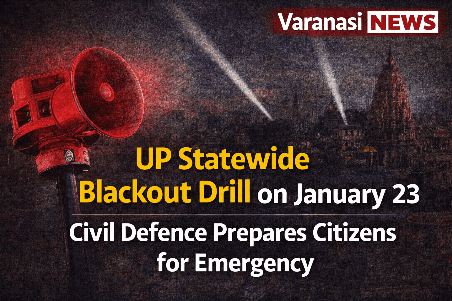 UP Statewide Blackout Drill on January 23: Civil Defence Prepares Citizens for Emergency | Varanasi News