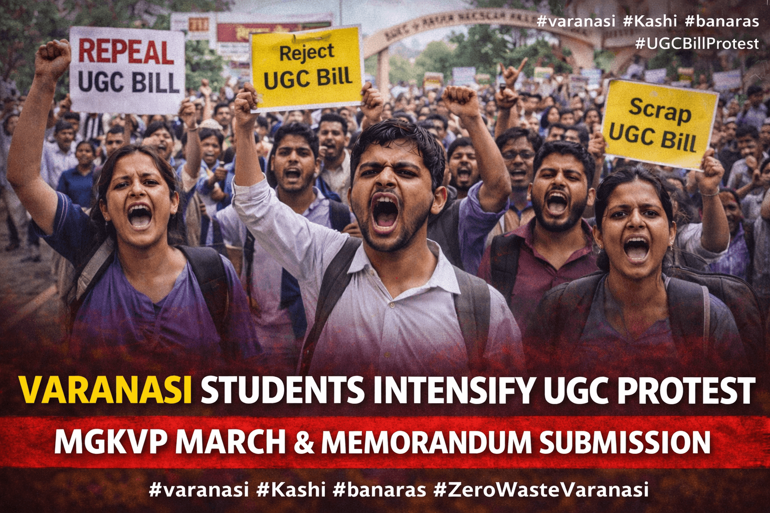Varanasi Students Intensify UGC Bill Protest
