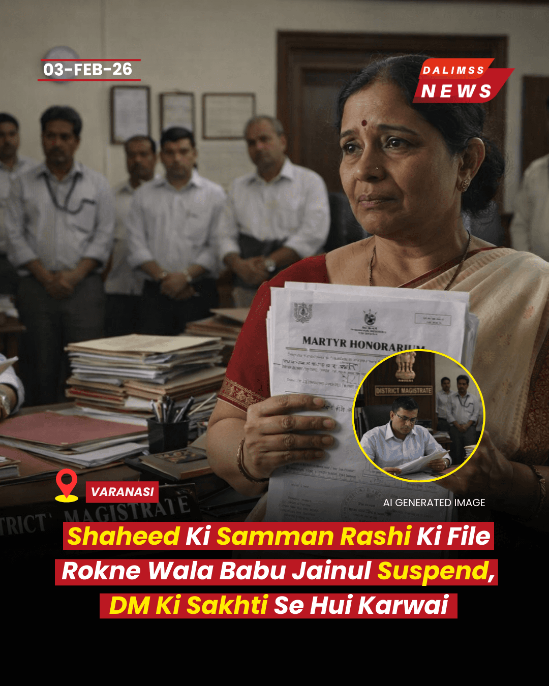 Varanasi: DM Cracks Down After Dalimss News Highlights Martyr Family Negligence