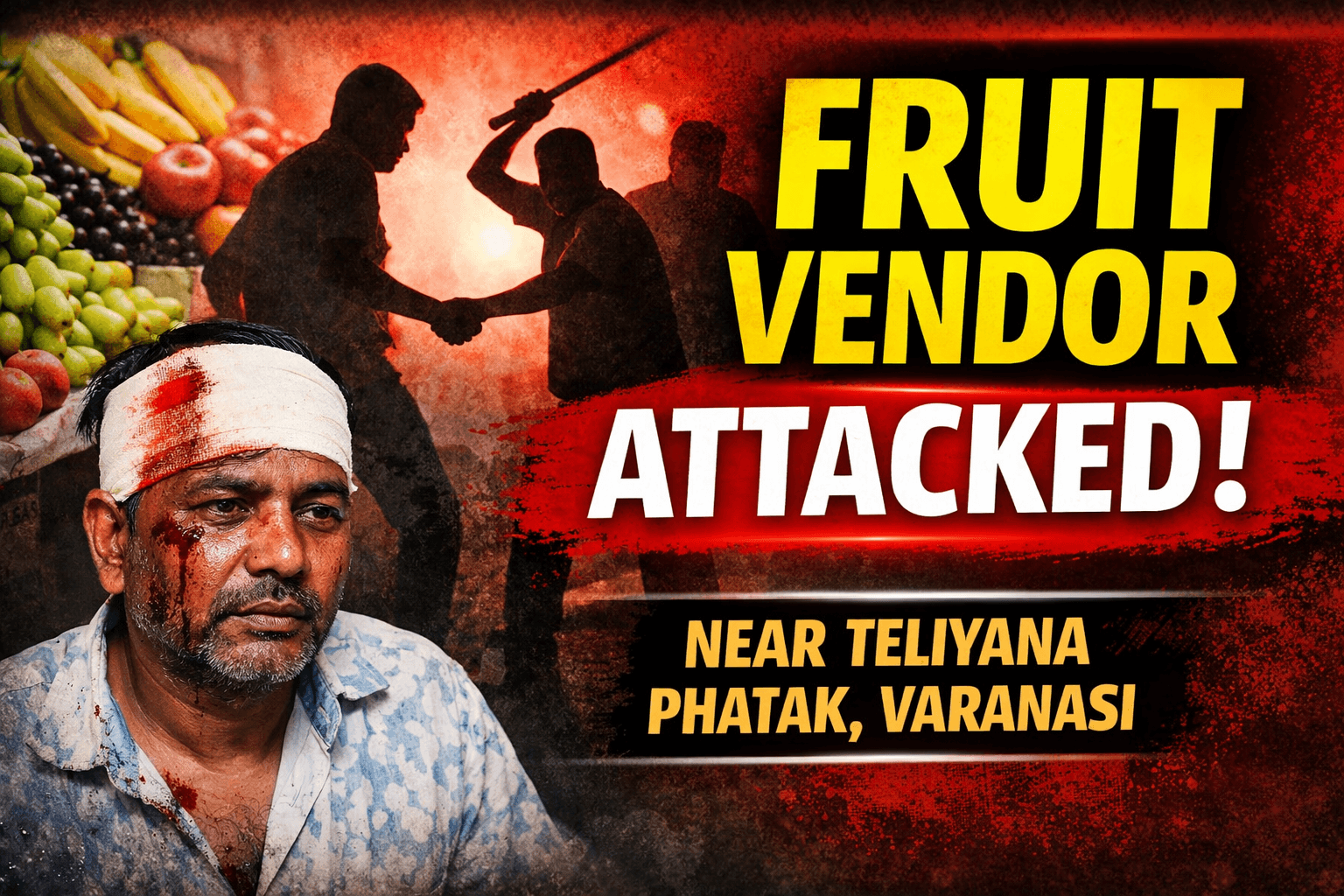 Varanasi Fruit Vendor Brutally Assaulted Near Teliyana Phatak, 3 Accused Detained by Police