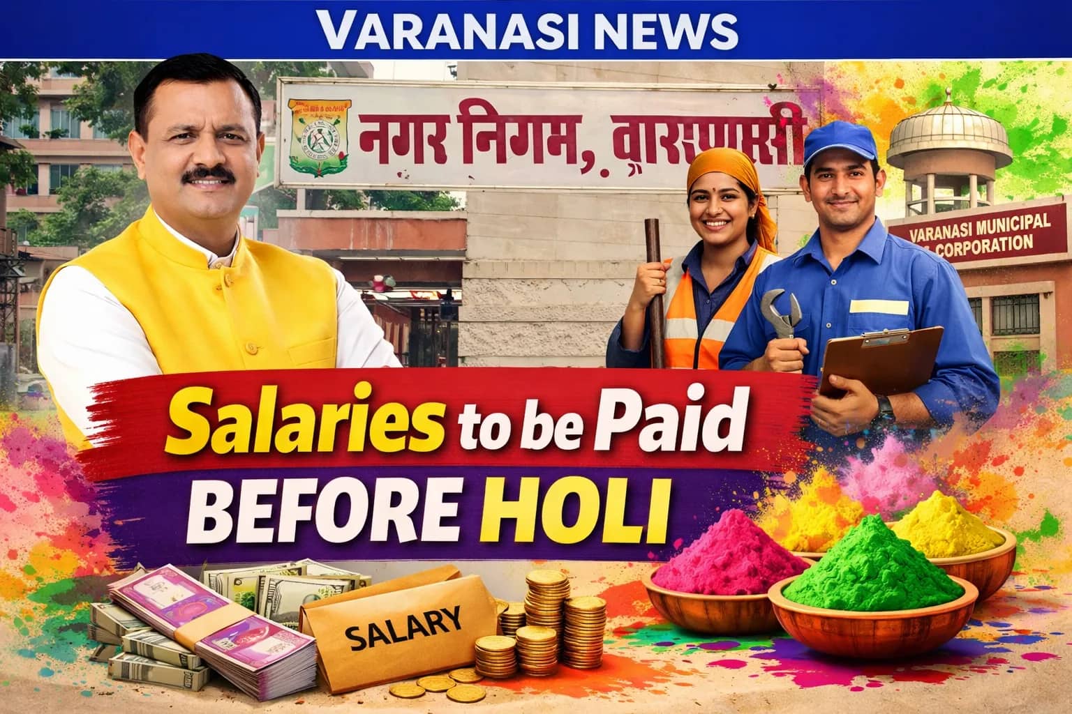Varanasi: Municipal Employees to Receive Salaries Before Holi, Announces Mayor