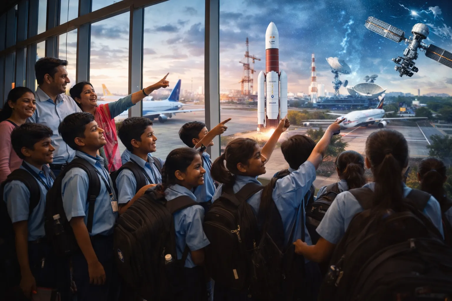Varanasi Students to Fly to Bengaluru for Educational Visit to Indian Space Research Organisation After Excelling in National Avishkar Abhiyan