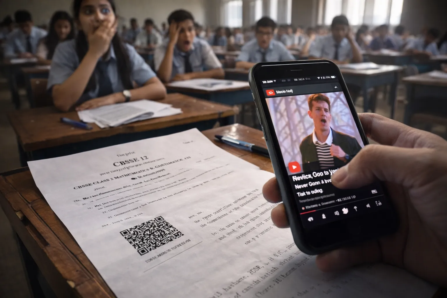 CBSE Class 12 Maths Paper QR Code Glitch Redirects Students to YouTube Video, Sparks Online Buzz