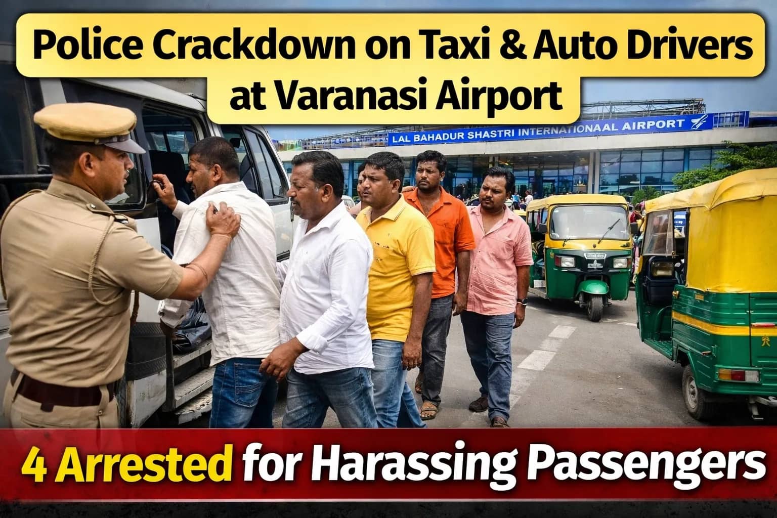 Strict Action Taken Against Taxi and Auto Drivers Misbehaving with Passengers at Varanasi Airport