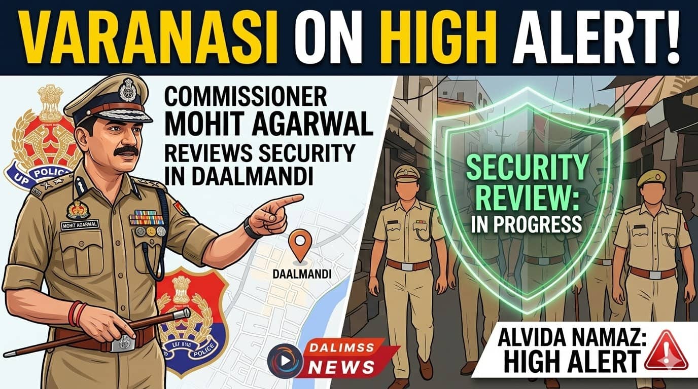 Varanasi on High Alert for Alvida Namaz; Police Commissioner Mohit Agarwal Reviews Security in Daalmandi