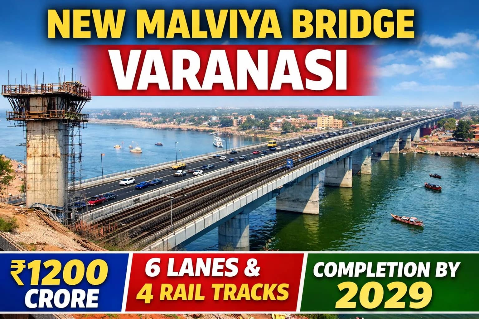 ₹1,200 Crore New Malviya Bridge in Varanasi to Be Completed by 2029, Rail and Road Connectivity to Improve