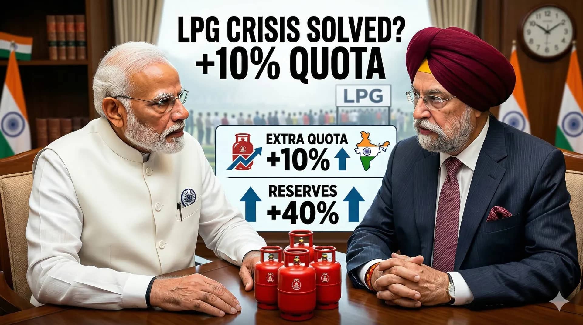 “LPG Crisis Ke Beech States Ko Milega 10% Extra Quota, PM Modi Aur Petroleum Minister Ki 2 Ghante Ki Meeting”