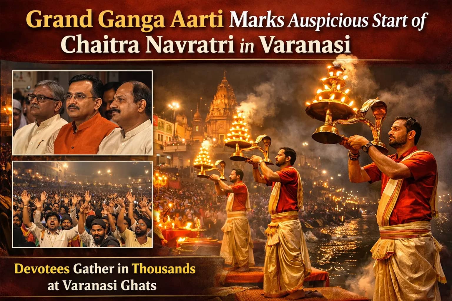 Varanasi News: Ministers and Top Admin Officials Attend Inaugural Ganga Aarti at Kashi Vishwanath Dham