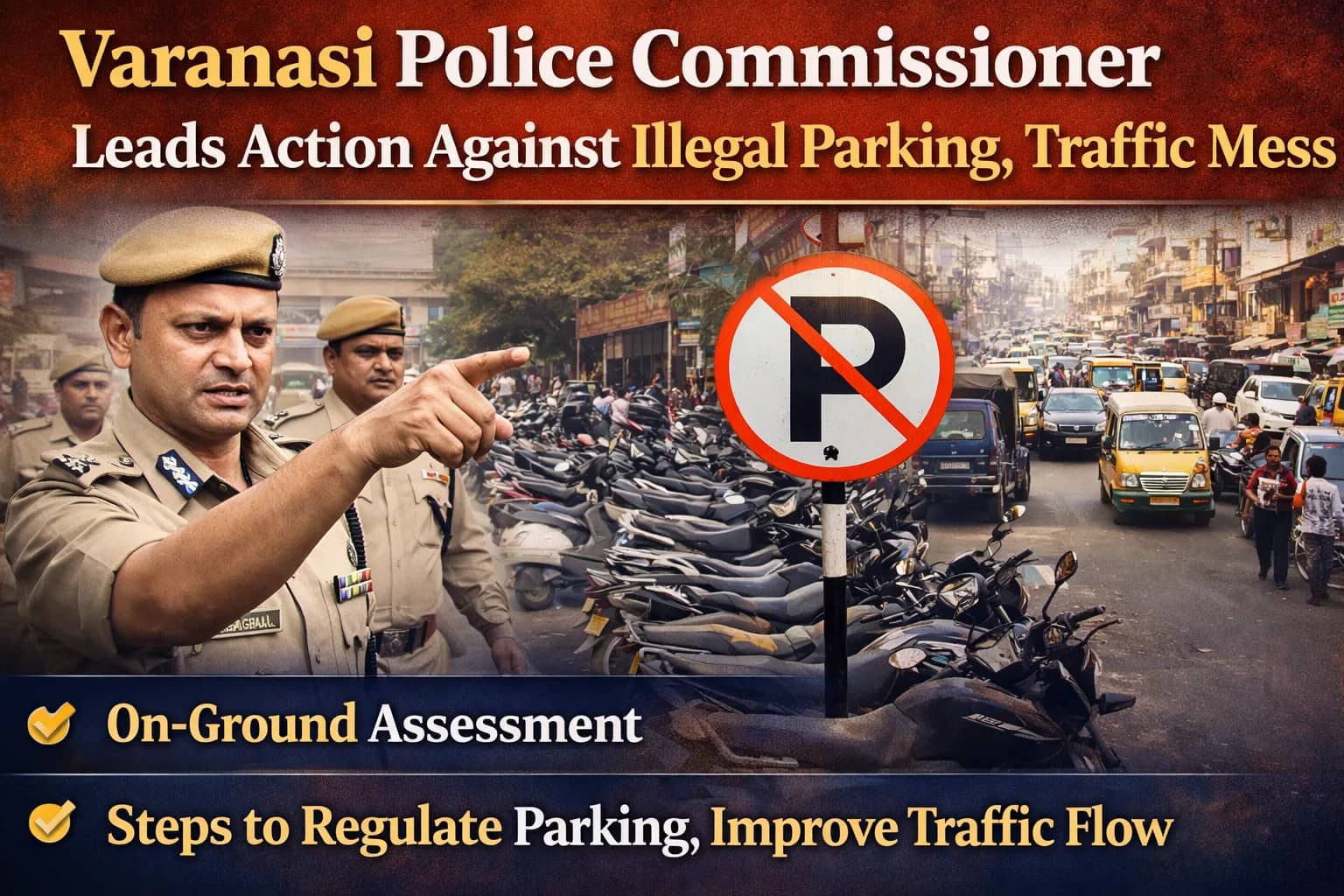 Traffic Crackdown in Varanasi: Police Commissioner Mohit Aggarwal Conducts On-Ground Inspection