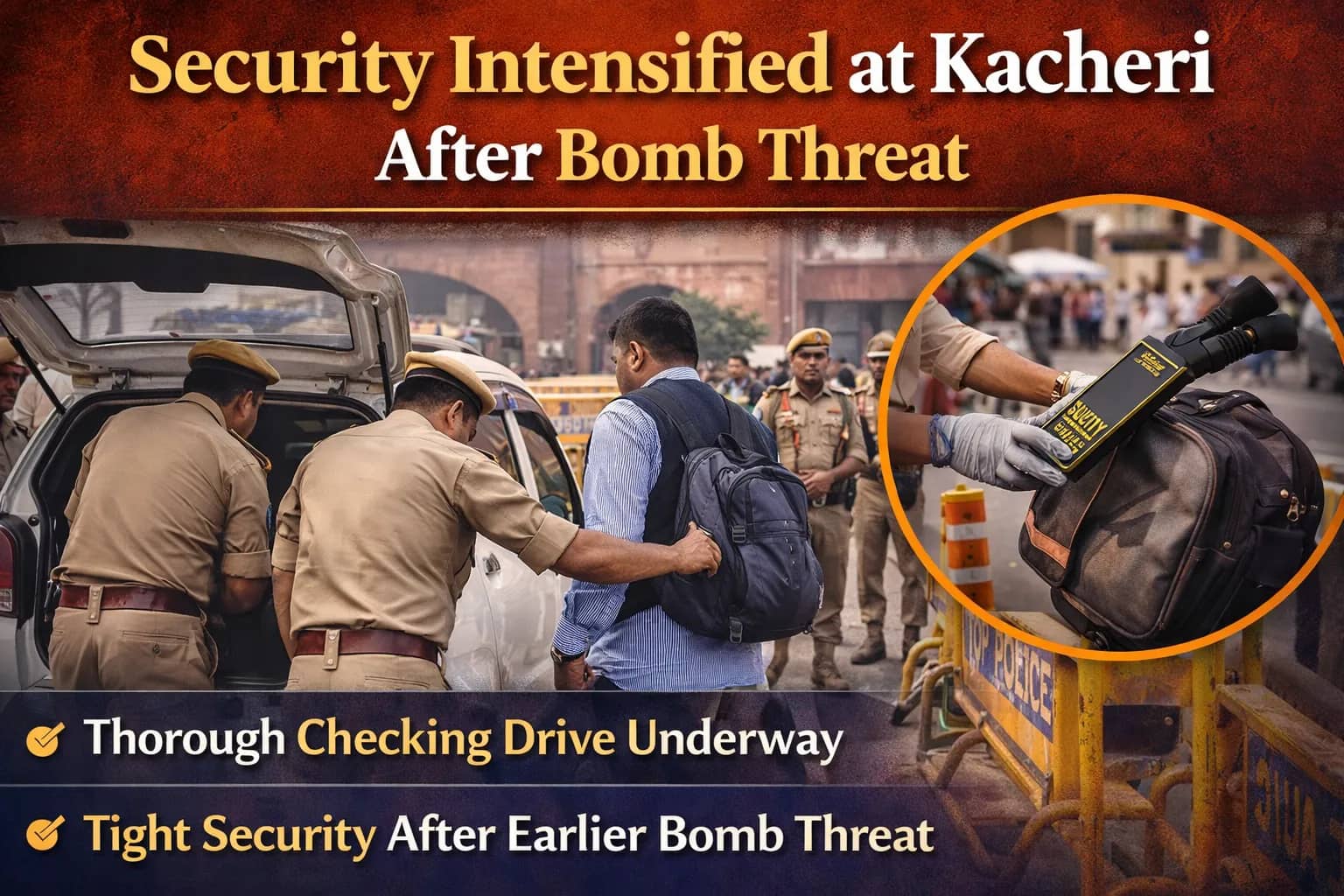 Bomb Threat Alert: Security Tightened at Varanasi Kacheri Court Complex as Police Launch Intensive Checking Drive in Varanasi