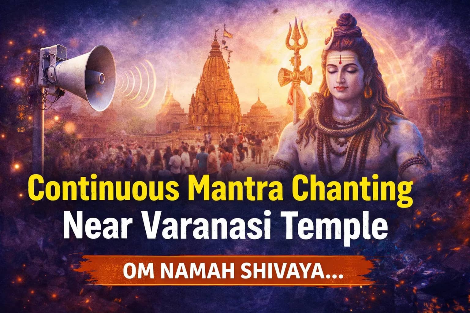 Continuous Mantra Chanting Enhances Spiritual Atmosphere Near Temple in Varanasi