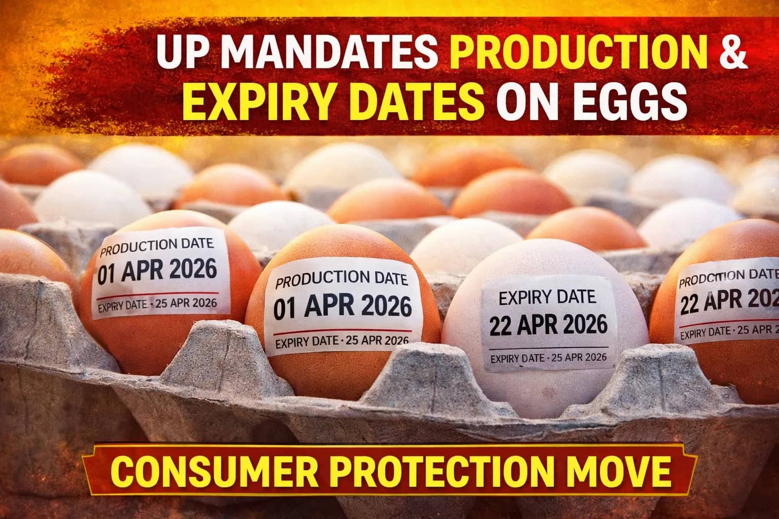 UP Govt Makes Production & Expiry Dates Mandatory on Eggs from April 1, 2026