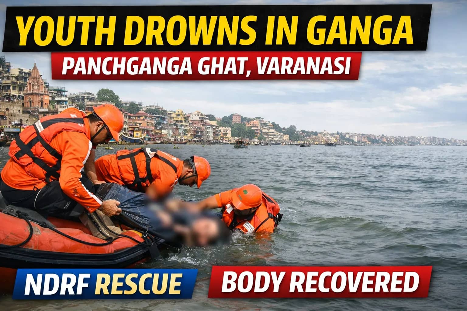 Youth Drowns in Ganga at Panchganga Ghat in Varanasi, NDRF Recovers Body After 30-Minute Search