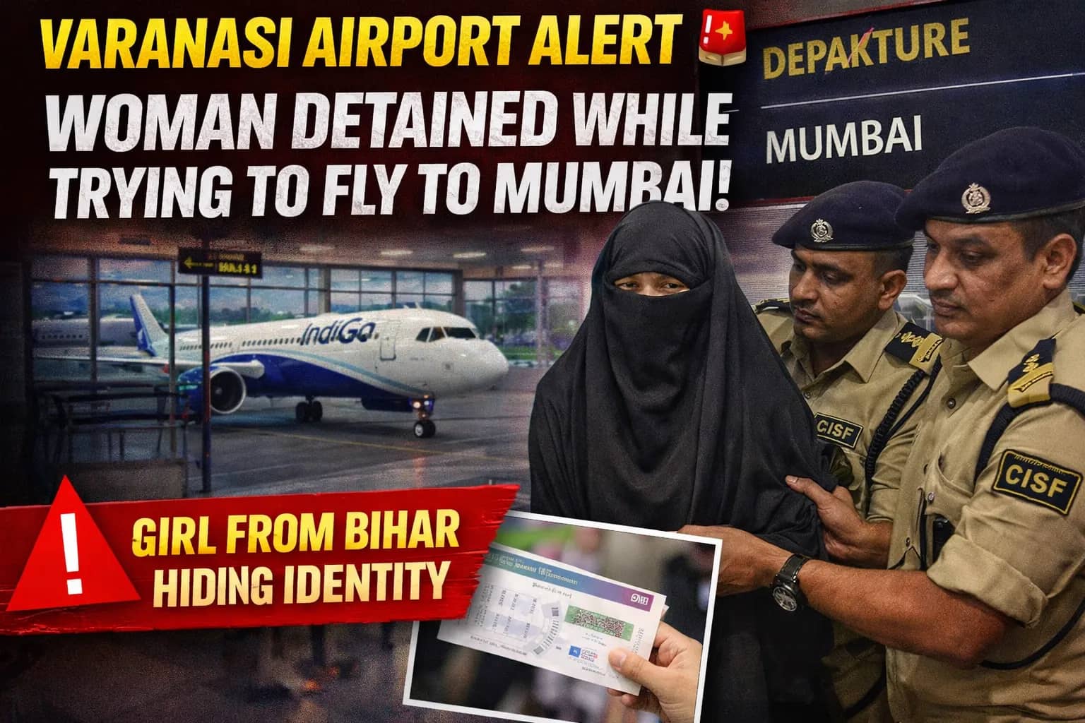 Varanasi Airport Security Alert: Woman and Man Detained During Check-In for Mumbai Flight