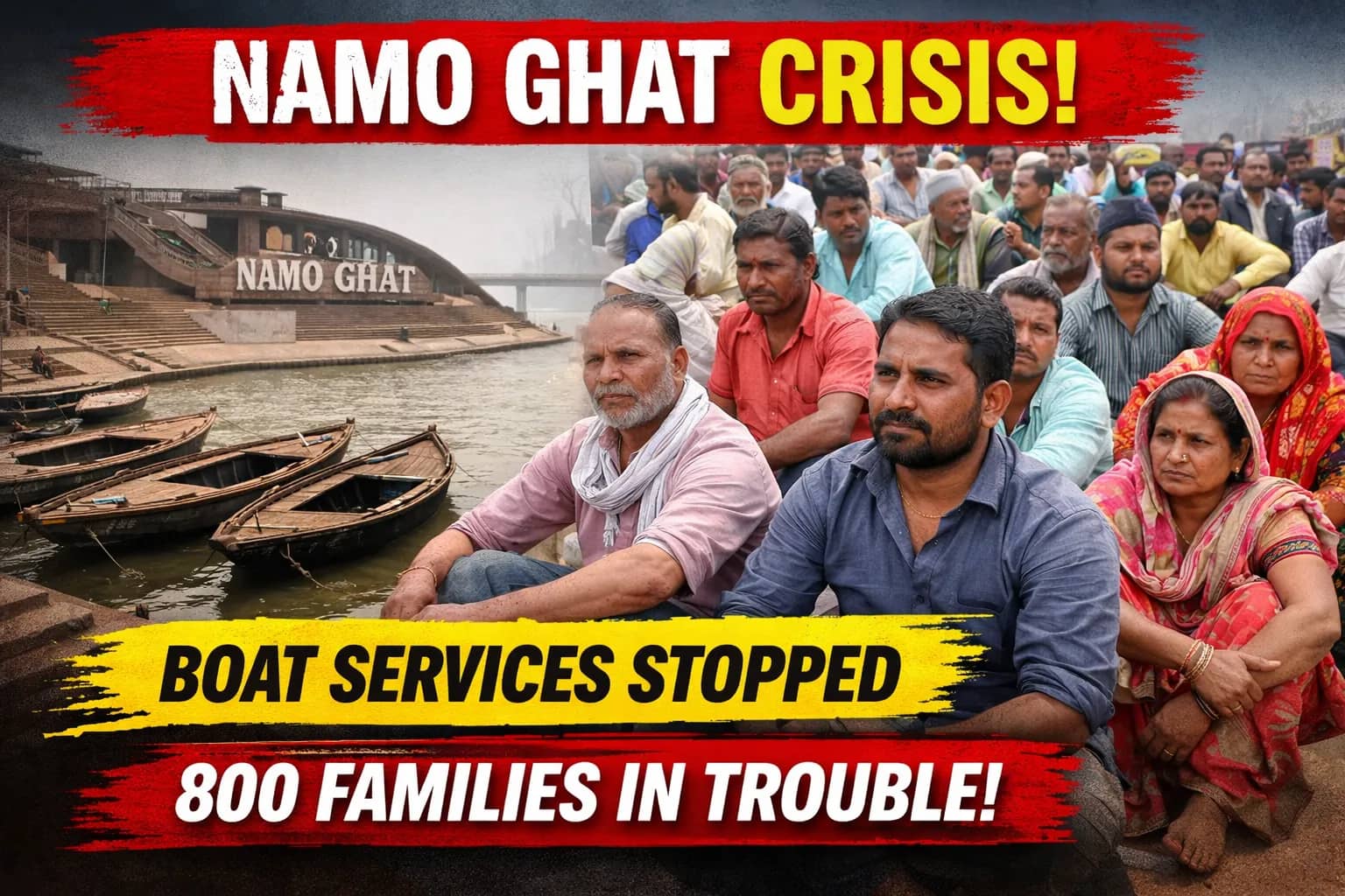 Boat Operations Halted at Namo Ghat, Around 800 Families Face Livelihood Crisis