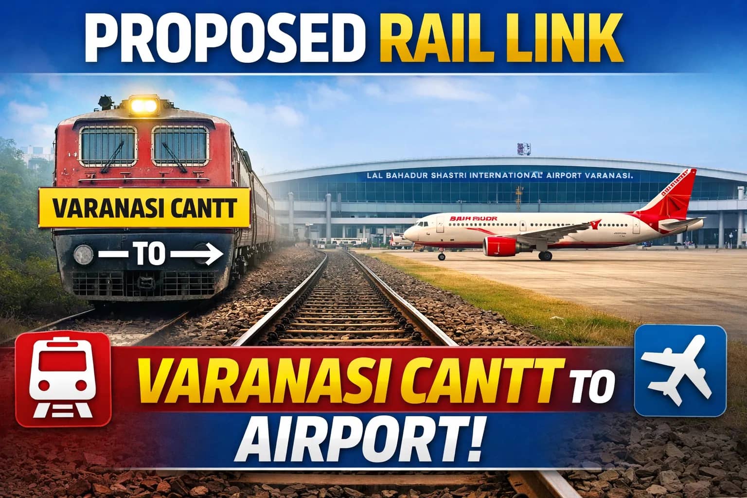 Rail Link Proposed Between Varanasi Cantt Railway Station and Lal Bahadur Shastri International Airport