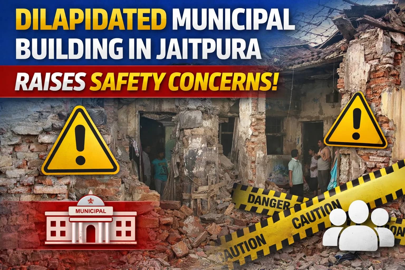 Dilapidated Varanasi Municipal Corporation Building in Jaitpura Raises Safety Concerns Among Residents