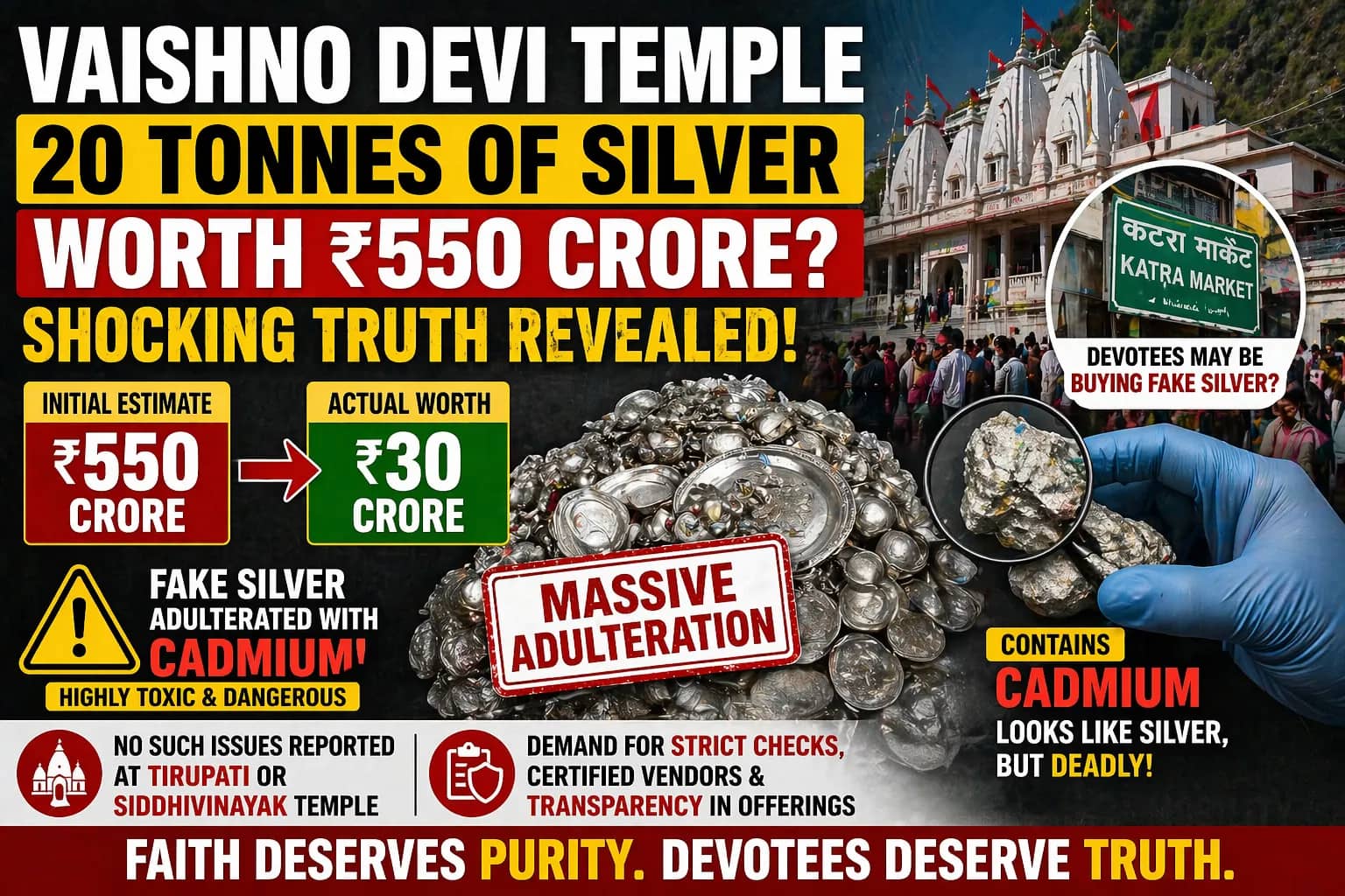 Concerns Rise Over Adulterated Silver Offerings at Vaishno Devi Shrine