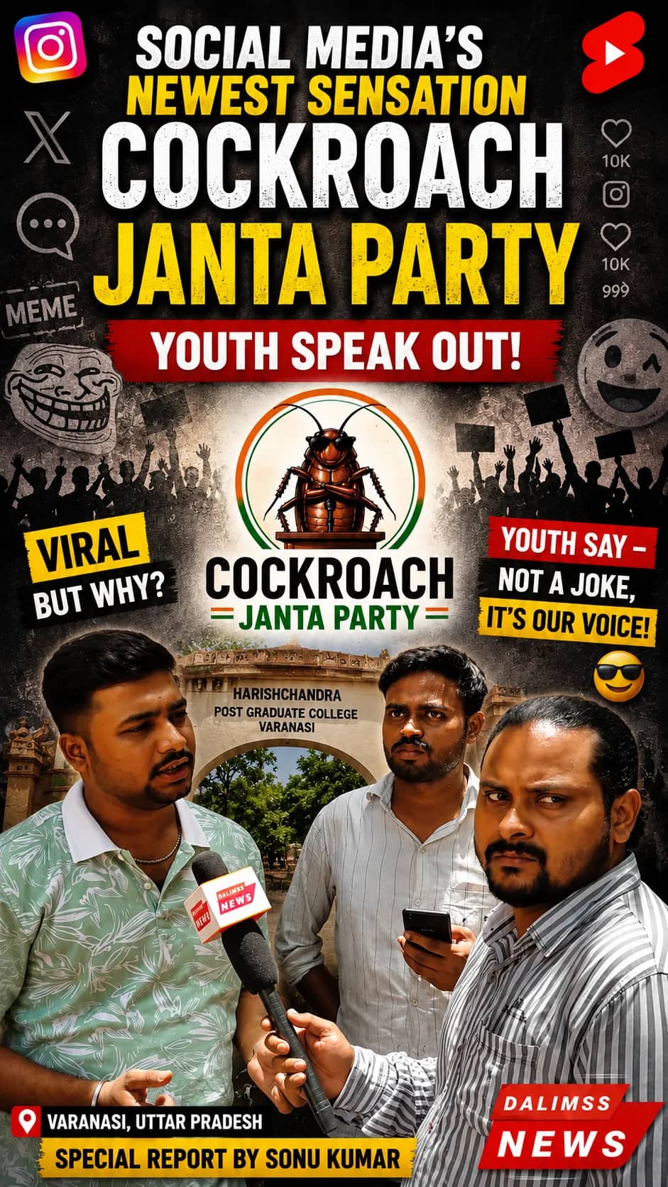 Cockroach Janta Party Trends Across Varanasi Campuses, Sparks Debate Among Youth