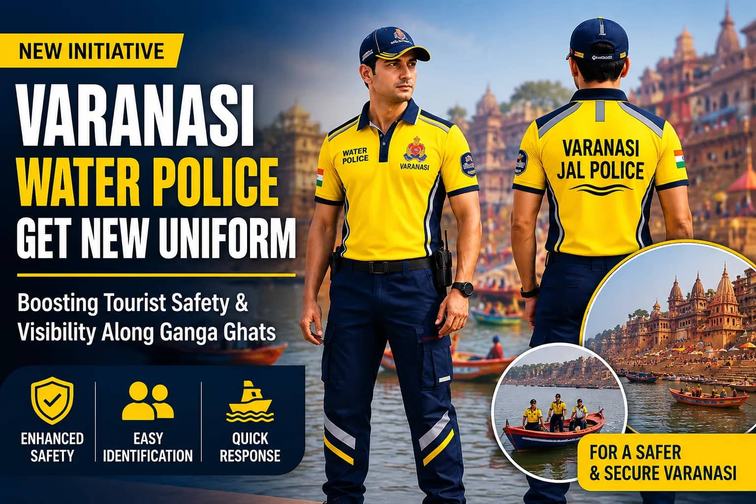 Varanasi Water Police Get New Uniform to Boost Tourist Safety and Visibility Along Ganga Ghats