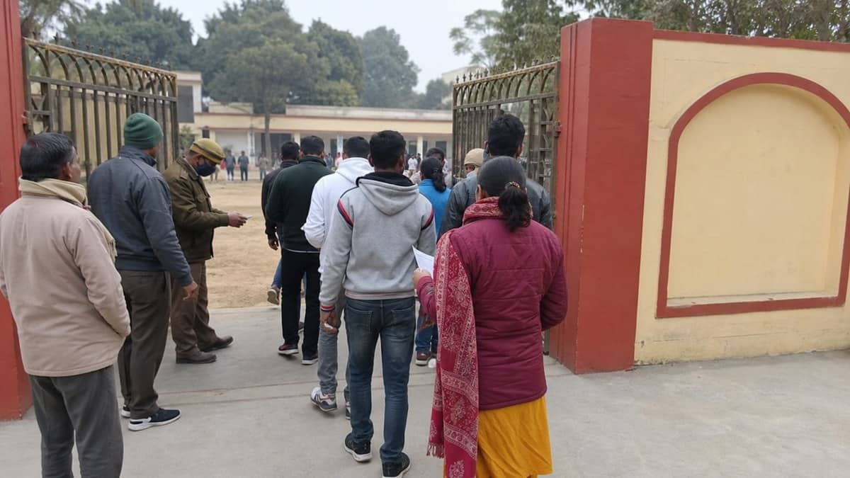 Teachers and candidates gathered at an education centre in Varanasi