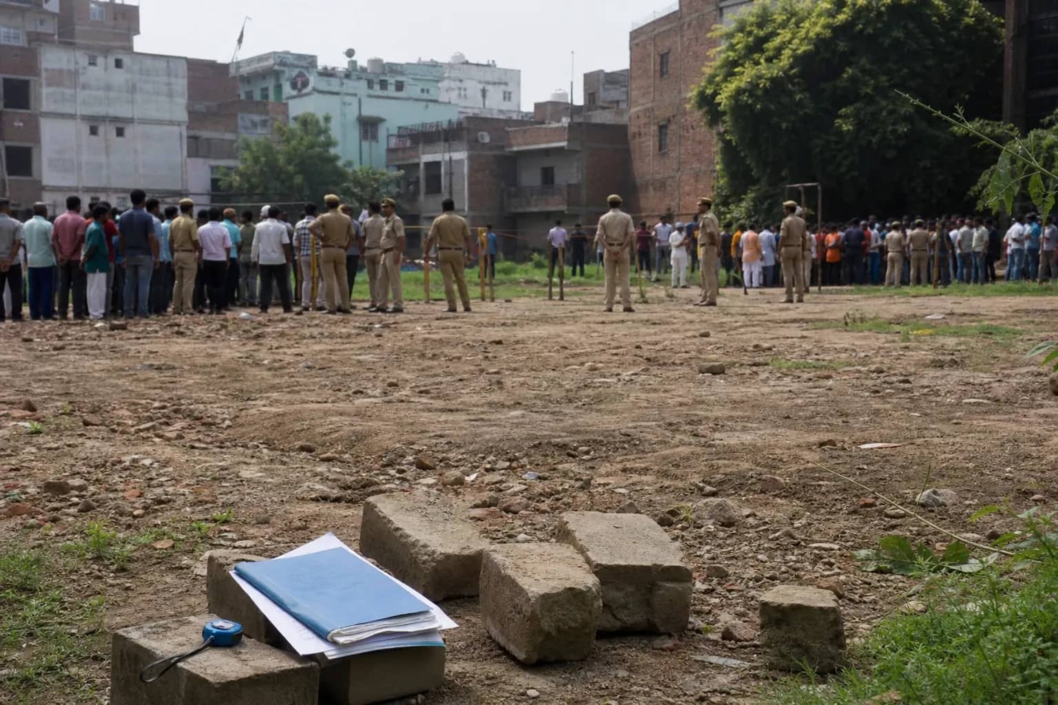 Representative image of police separating groups near disputed land in Varanasi