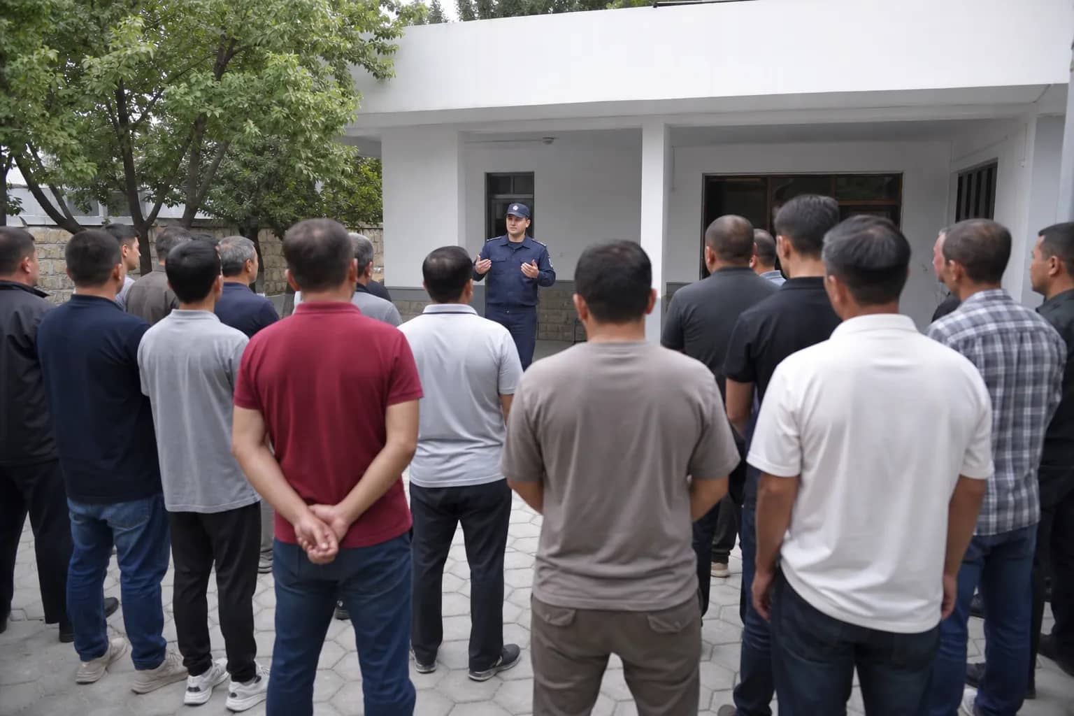 Representative neutral police outreach meeting with a group of anonymous adults