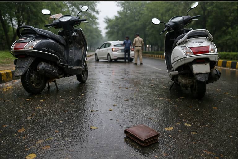 Scooter Rider Targeted in Staged Accident and 22,000 Theft in Gurugram