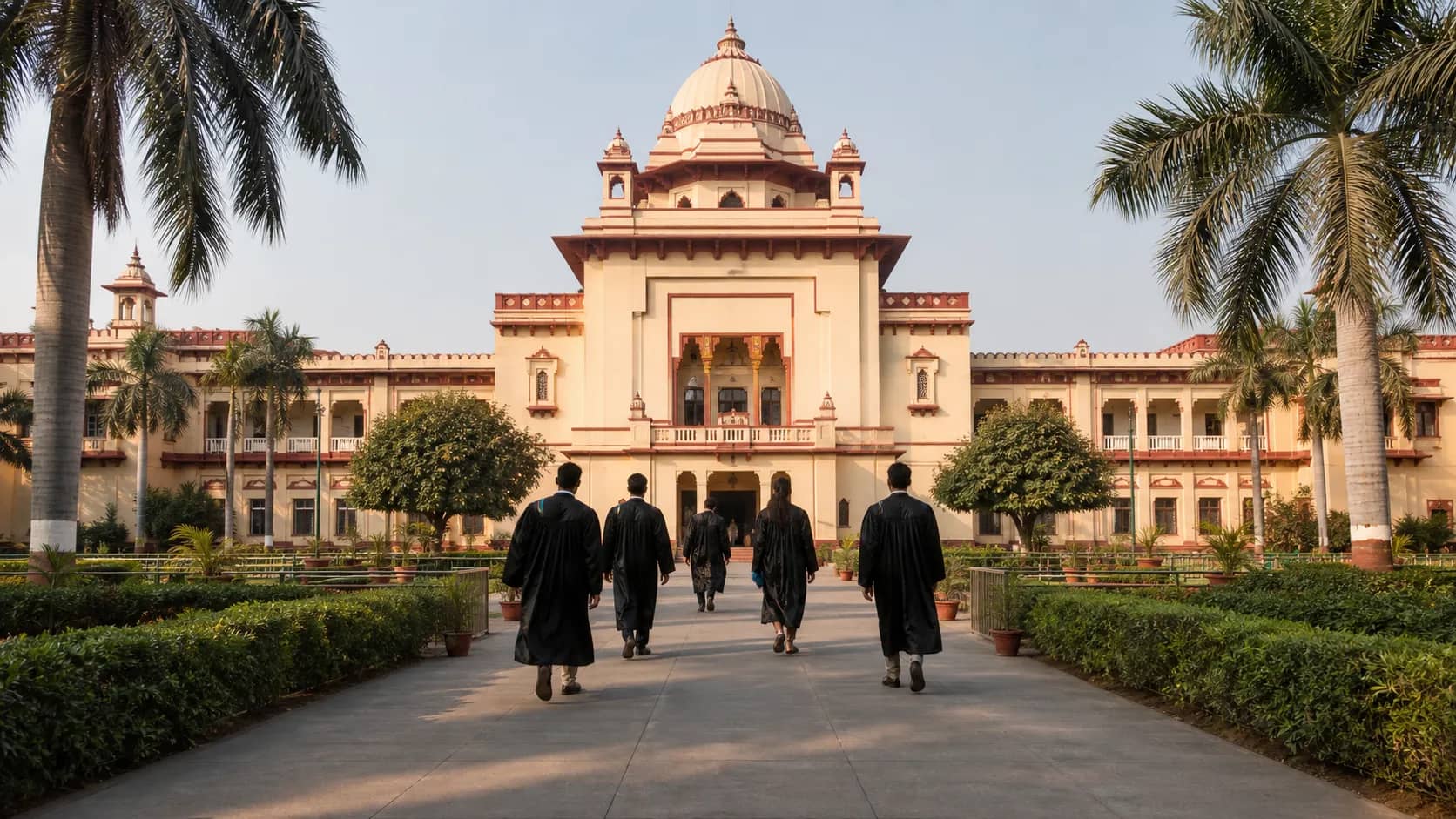 The entrance of Swatantrata Bhawan on the Banaras Hindu University campus