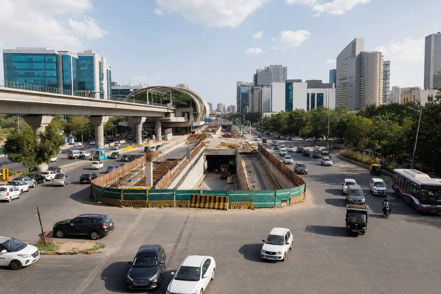 Busy Z Chowk intersection near Millennium City Centre in Gurugram