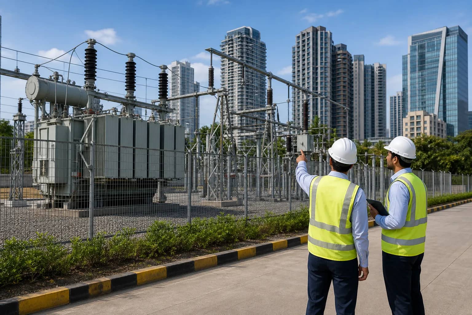 Modern electrical substation beside the DLF area in Gurugram