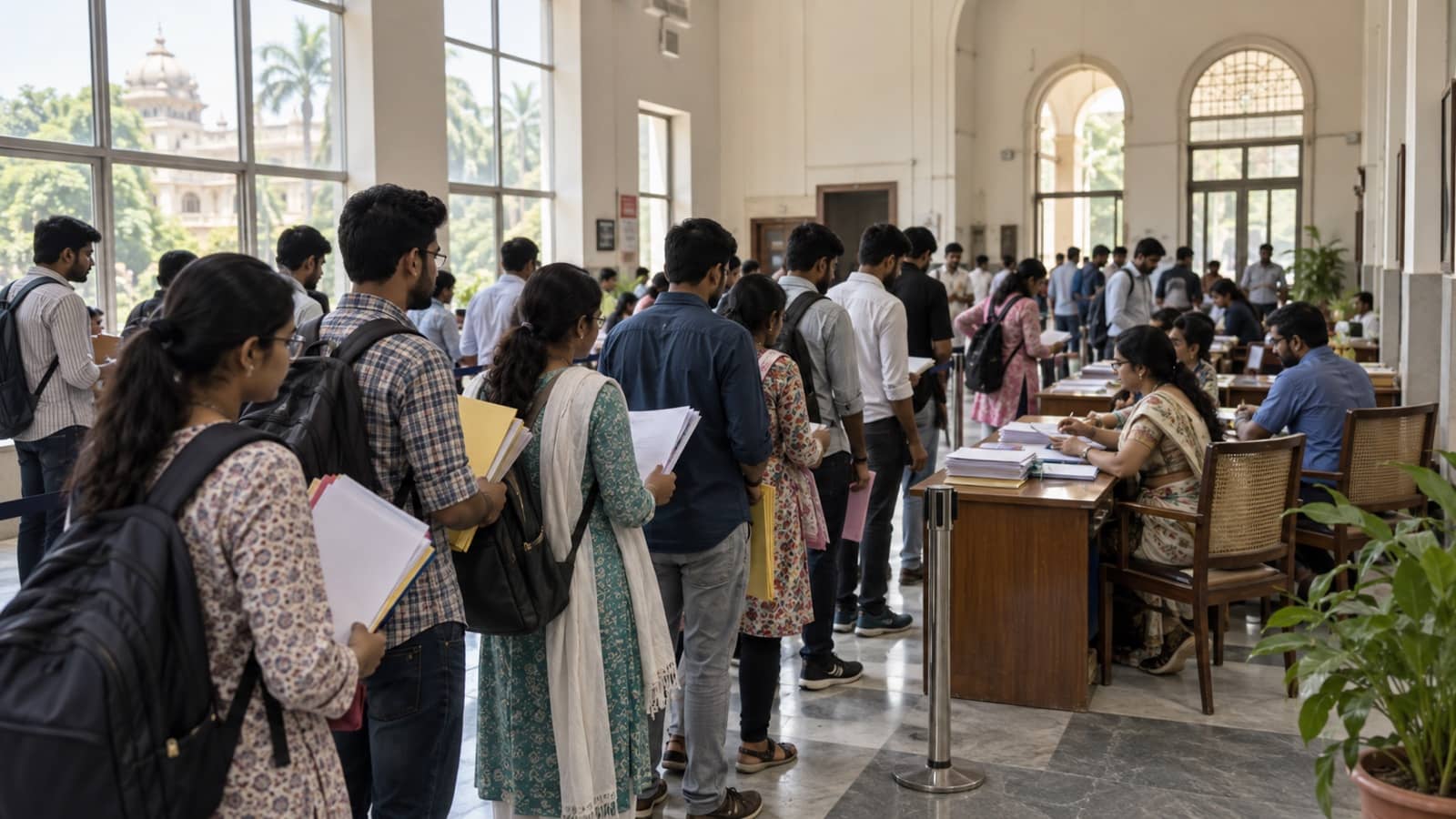 Postgraduate applicants waiting for counselling at a BHU-affiliated college