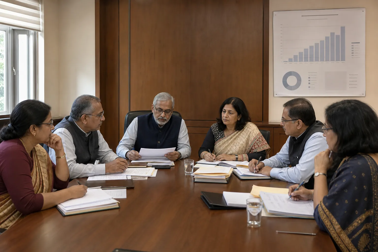 Senior education officials in a policy review meeting in New Delhi
