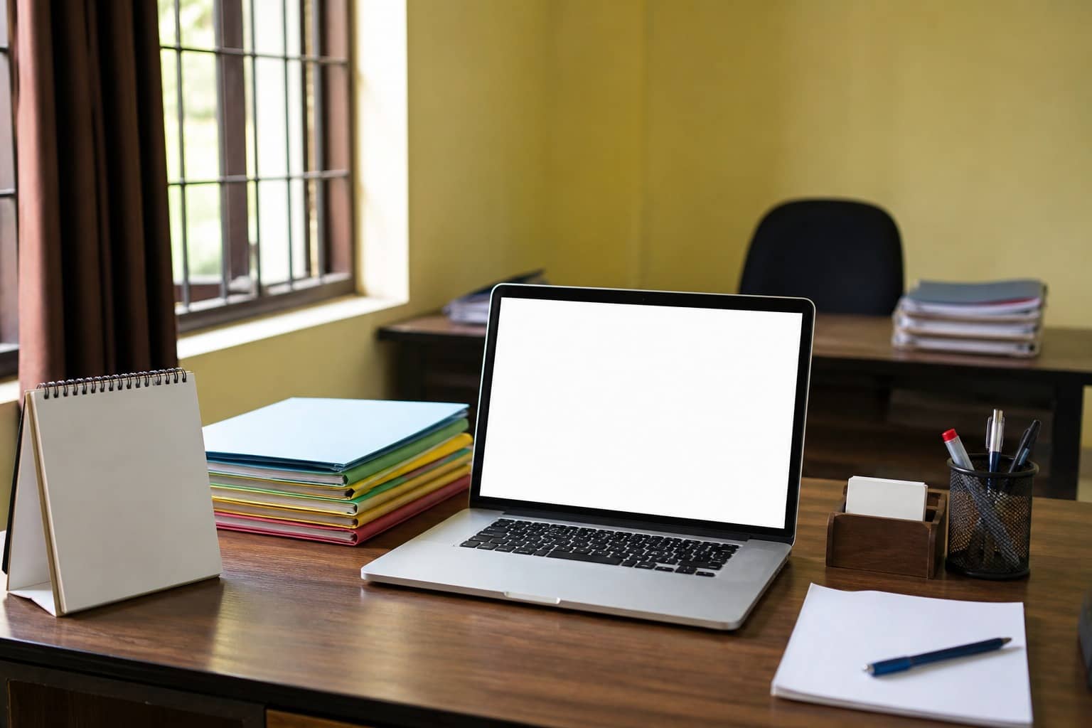 Representational illustration of medical admission forms and a calendar on a counselling desk in an Indian office
