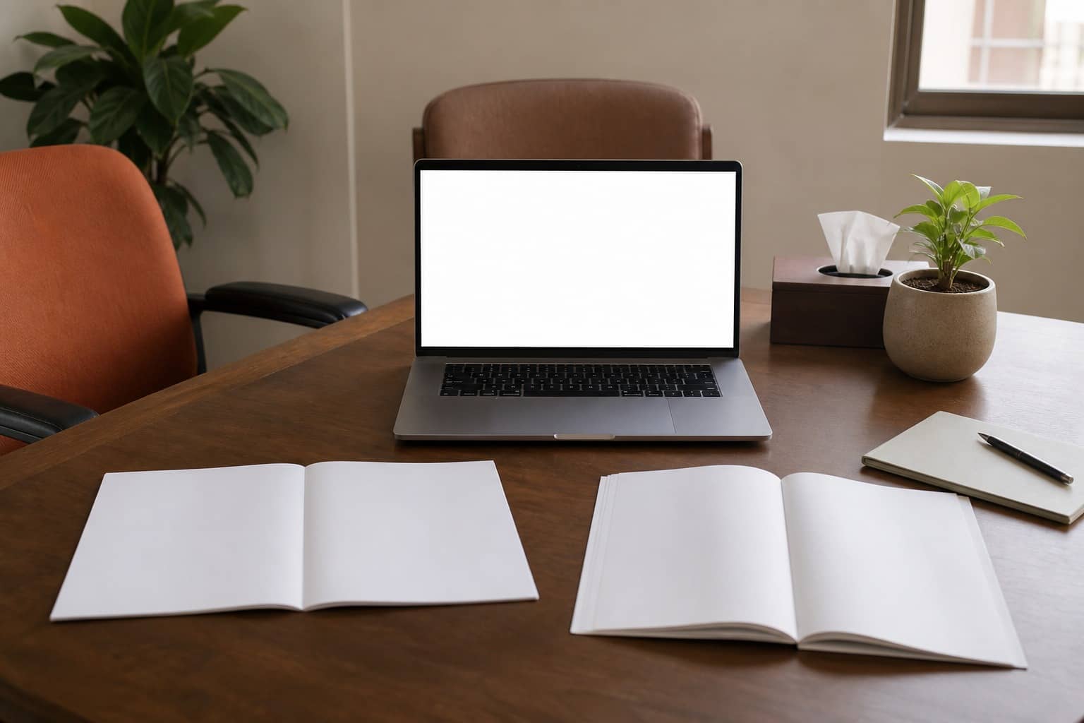 Representational illustration of an Odisha medical counselling desk with forms and a laptop in an Indian academic room