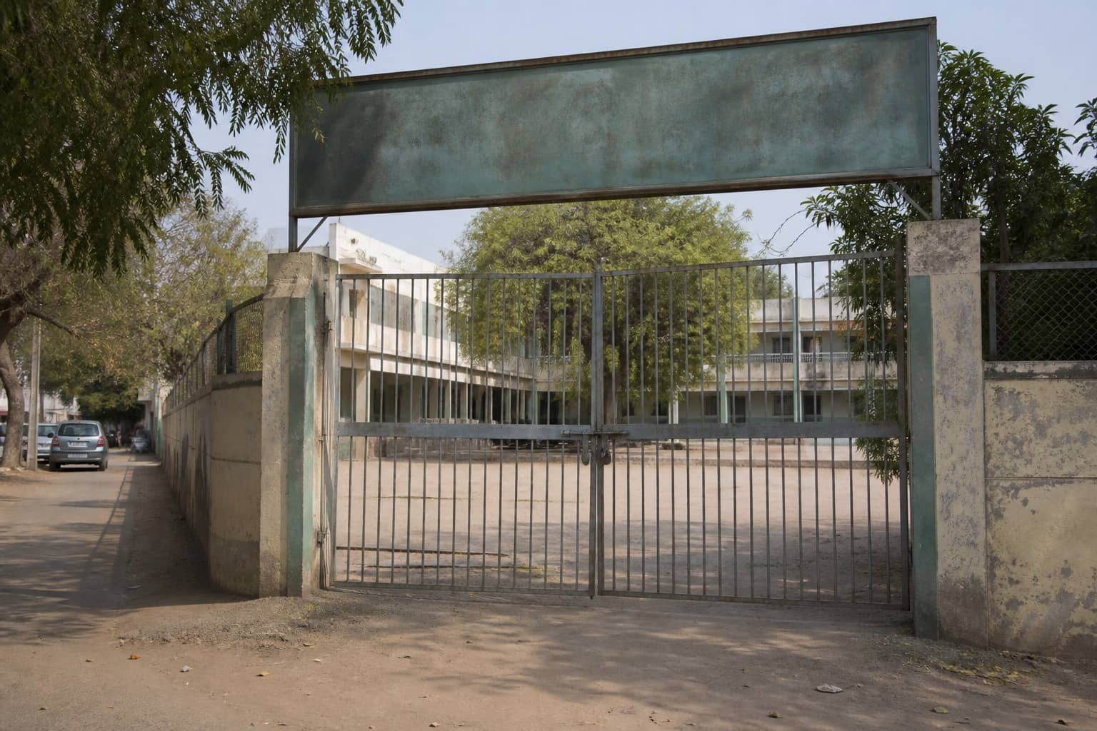 Closed school gate and classrooms in a Gurugram neighbourhood after education department inspectionClosed school gate and classrooms in a Gurugram neighbourhood after education department inspection