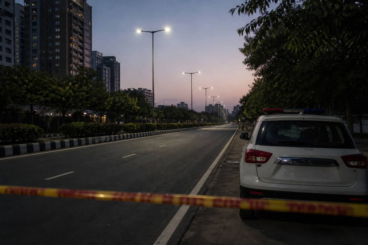 Night and daytime arterial roads in Gurugram where motorcycle crashes were reported