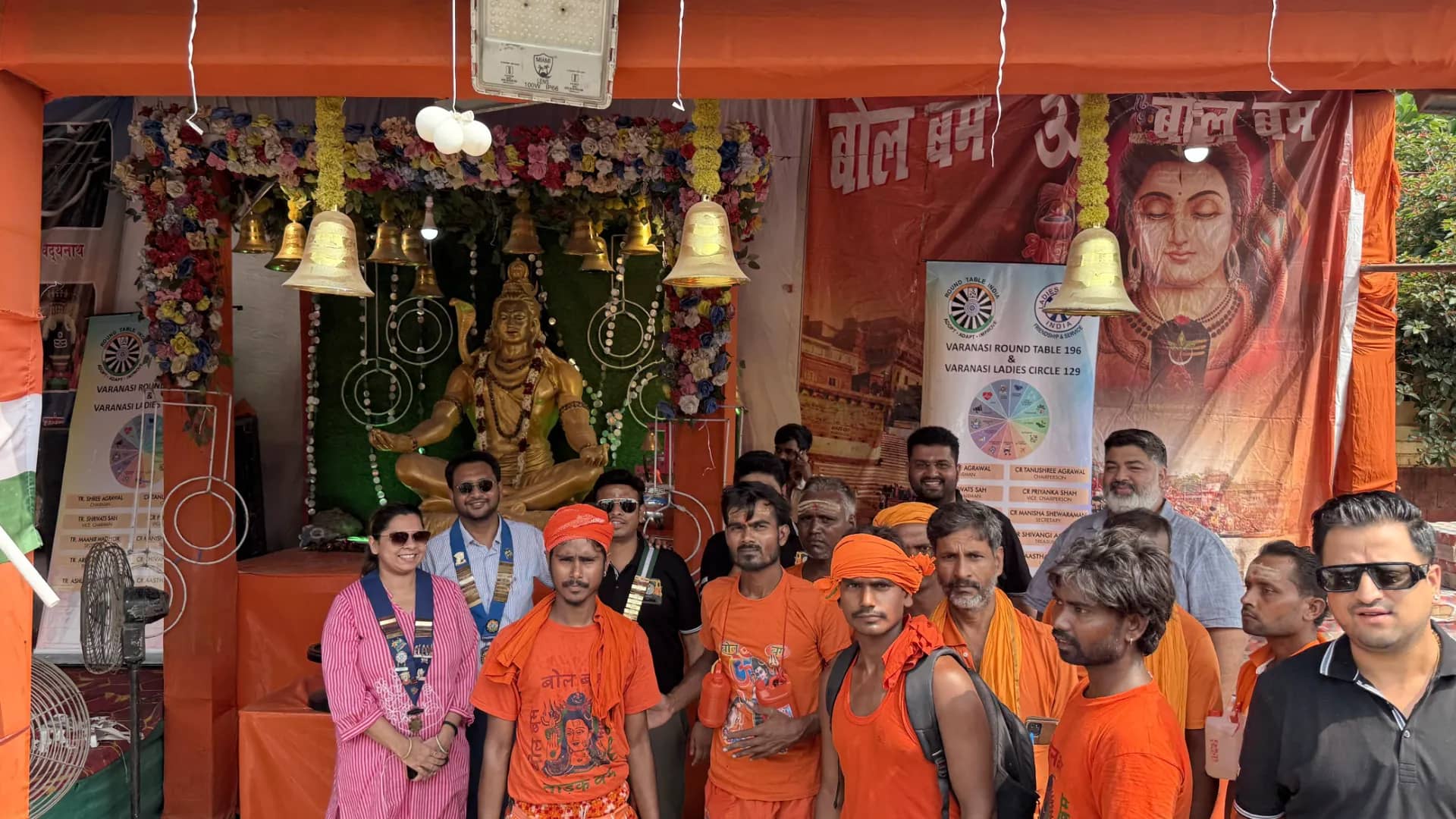 Members of VRT 196 and VLC 129 with Kanwariyas during a juice distribution drive in Varanasi
