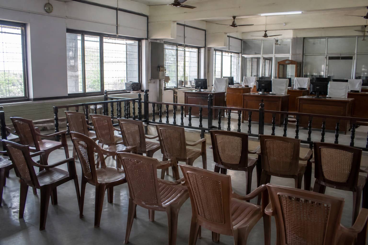 Booth-level officer desk with electoral forms in Gurugram