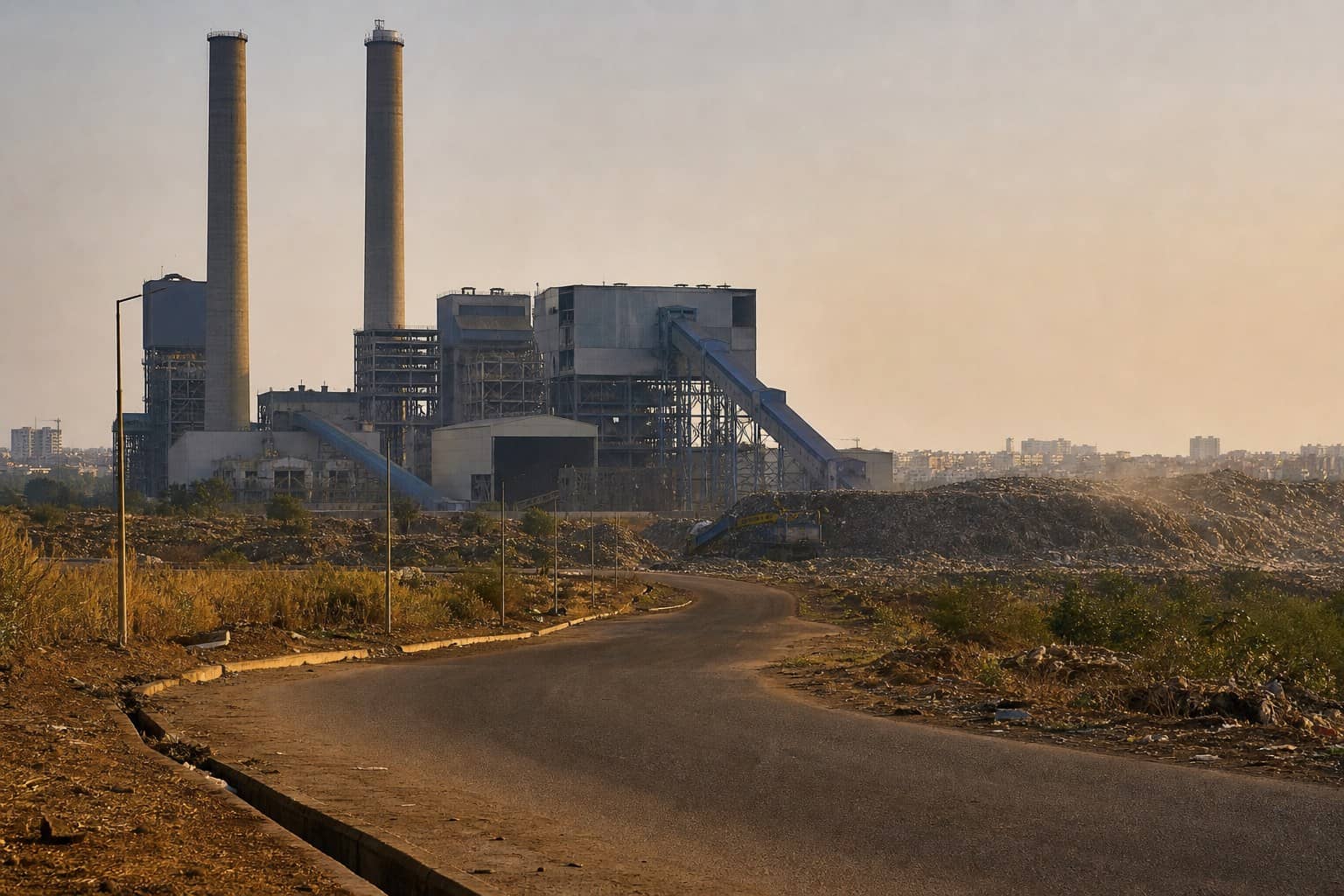 Municipal waste processing and landfill operations serving Gurugram