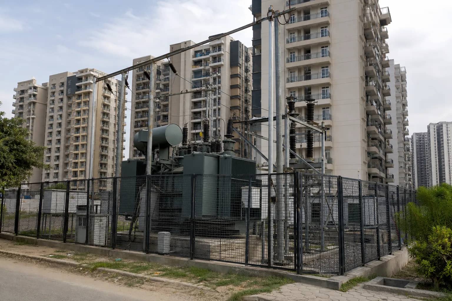 Apartment towers and an electricity substation in Sector 102 Gurugram