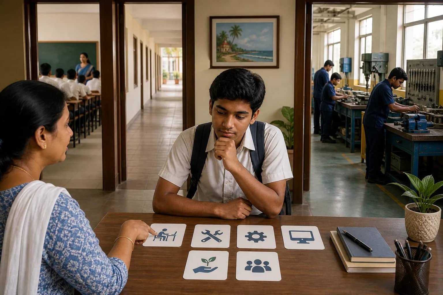 Representational Goa secondary-school student considering academic and vocational pathways