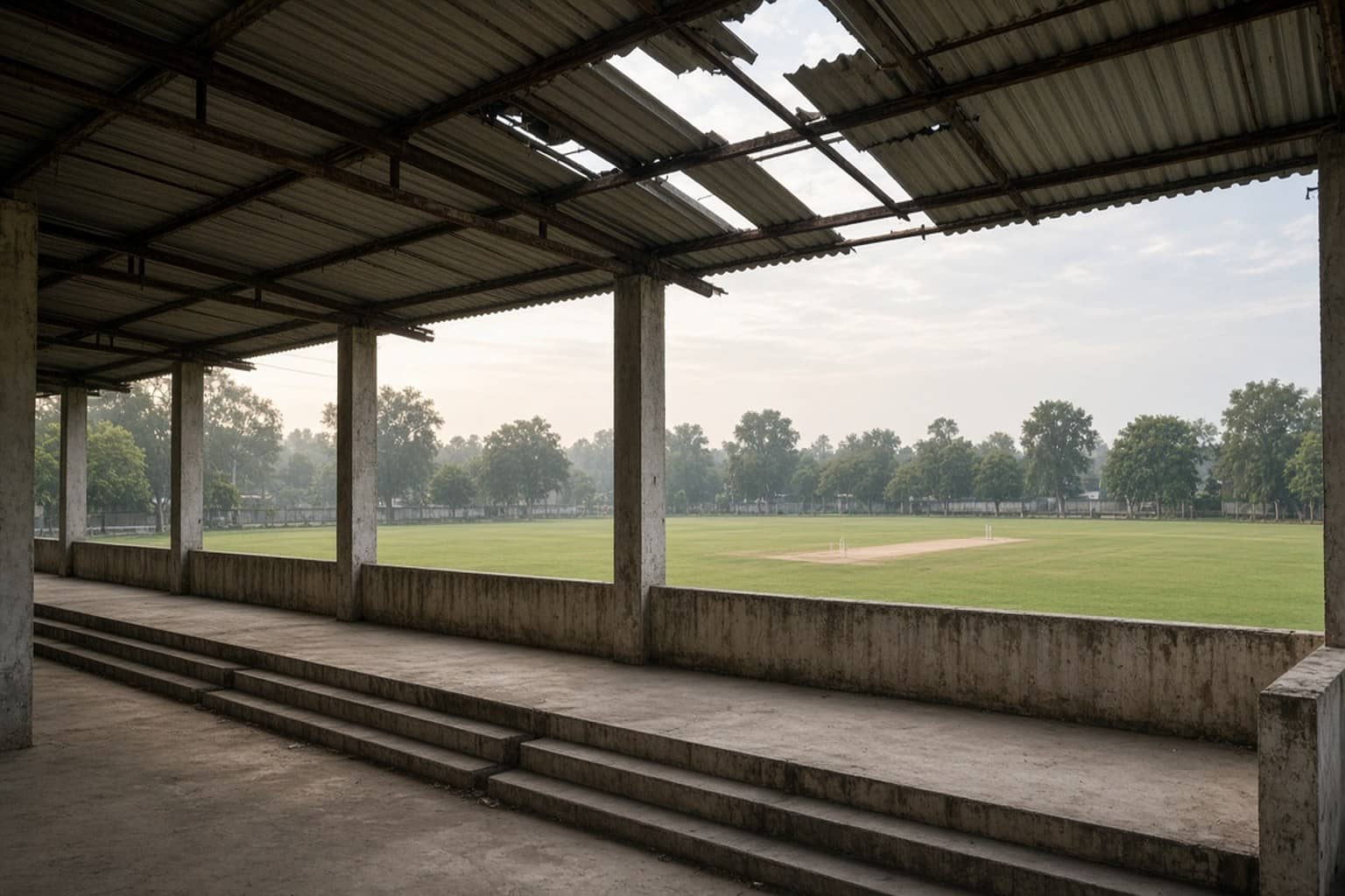 Tau Devi Lal Stadium pavilion area in Gurugram Sector 38