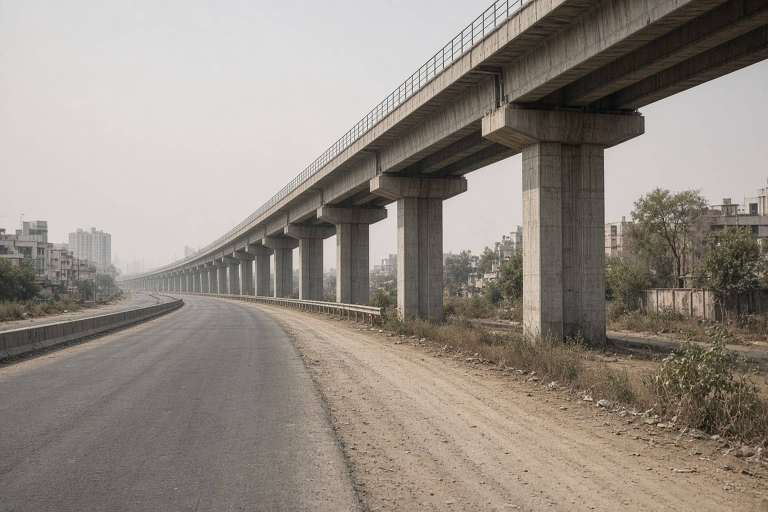 Service road alignment along Gurugram Central Peripheral Road