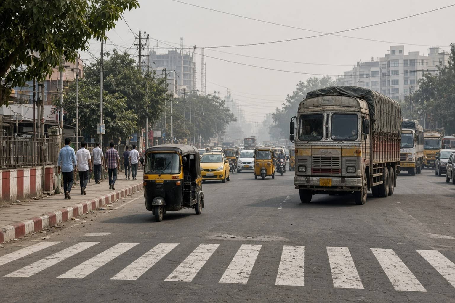 Golf Course Extension Road junction traffic in Gurugram