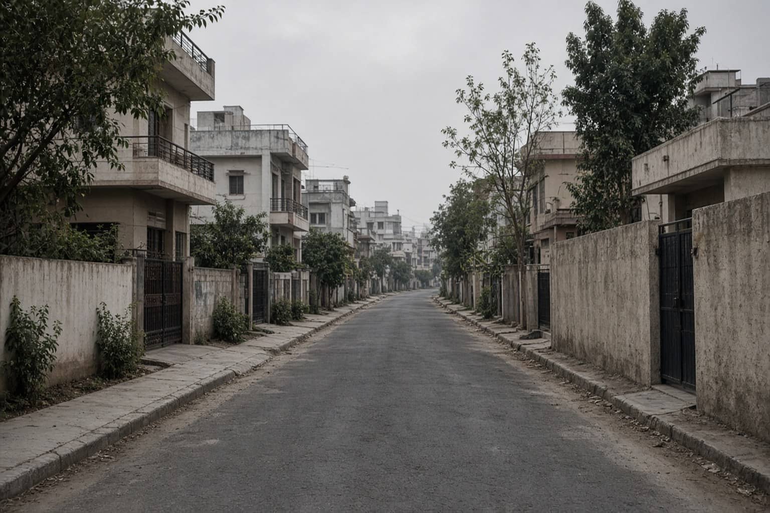 Residential inner road in Gurugram Sector 5 at evening