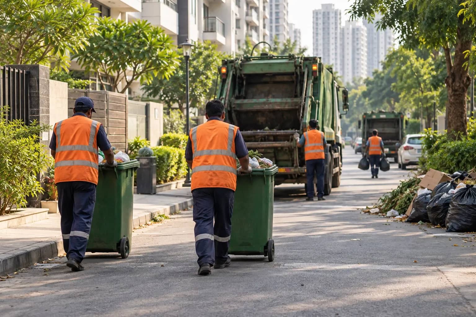 Municipal sanitation workers and collection vehicles resuming work in Gurugram